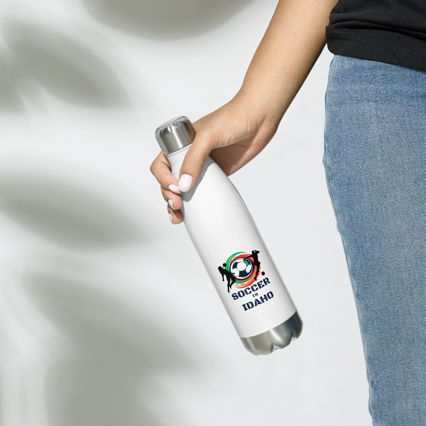 Soccer In Idaho Stainless steel water bottle
