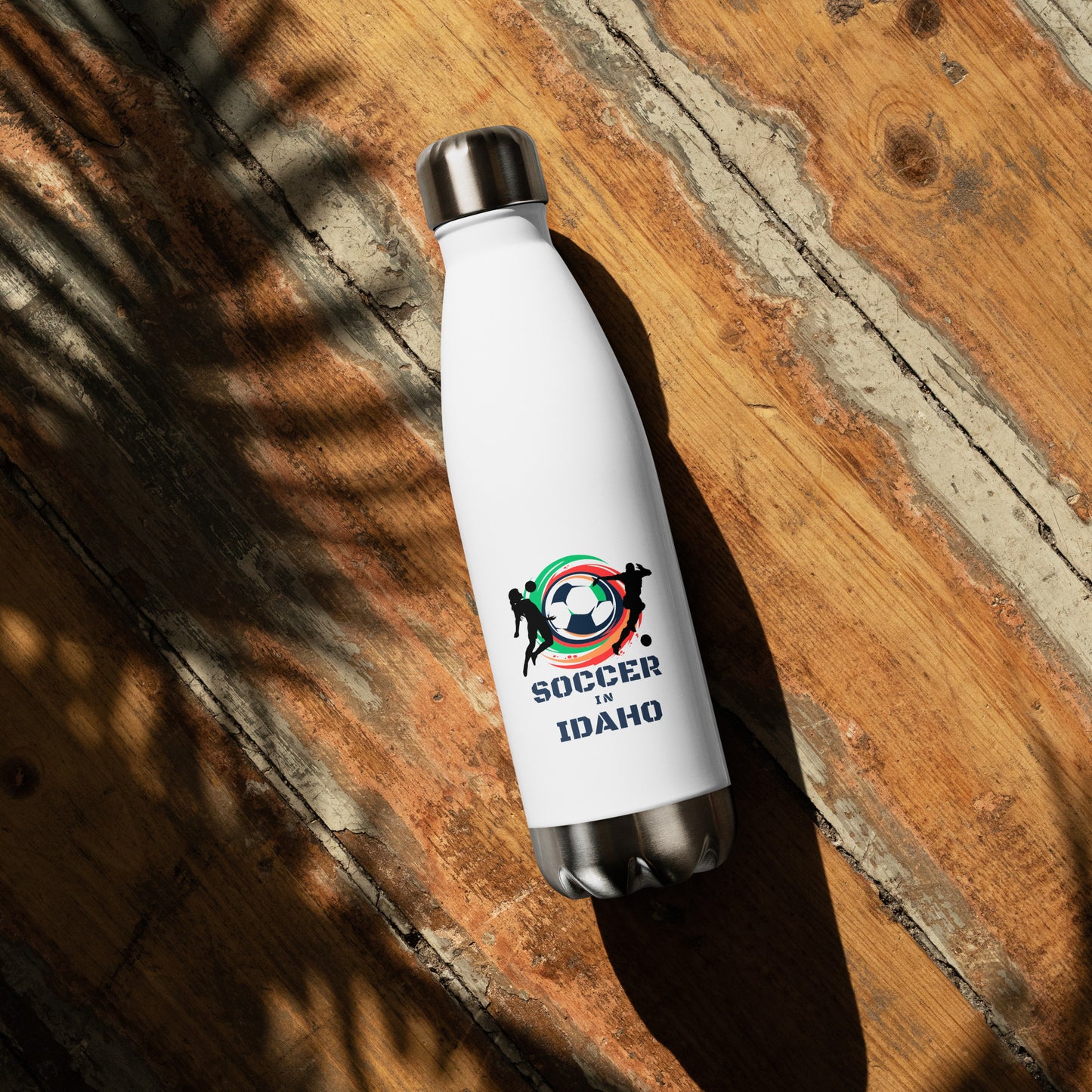 Soccer In Idaho Stainless steel water bottle