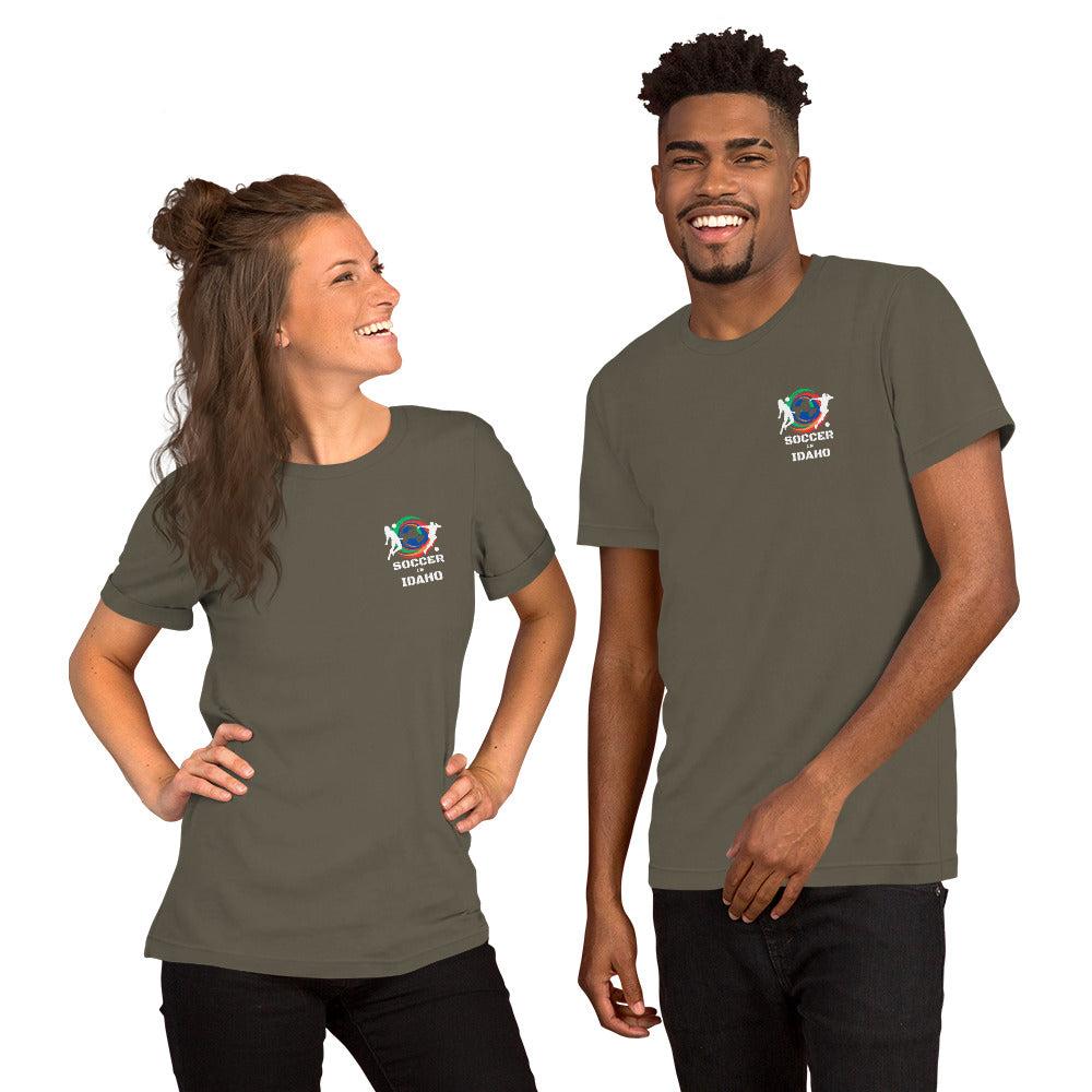 Soccer In Idaho Unisex t-shirt (Front & Back)