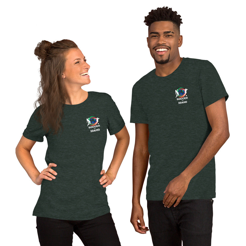Soccer In Idaho Unisex t-shirt (Front & Back)