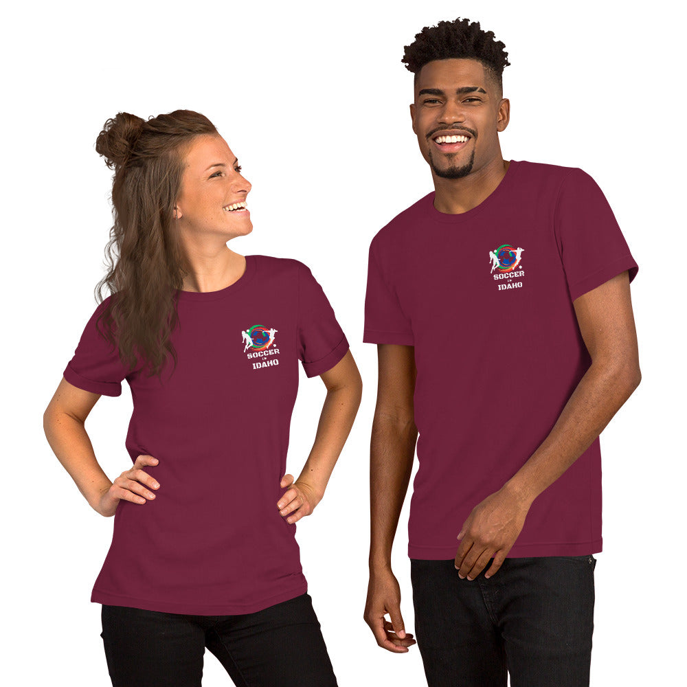 Soccer In Idaho Unisex t-shirt (Front & Back)